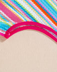Kenna Stripe Rainbow Eyelet Knit Button Decor Tank Top
