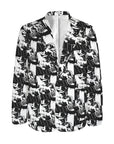 Black White Cowboy Mens Western Blazer