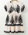 Leyla Vintage High Waist Short Sleeve Dress