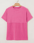 Madison Plain Corded Knit Mock Neck Top