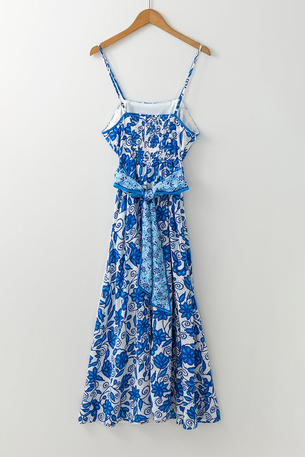 Shelby Floral Spaghetti Strap Maxi Dress with Waist Tie