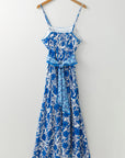 Shelby Floral Spaghetti Strap Maxi Dress with Waist Tie