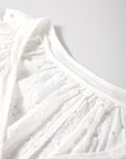 Eyelet Embroidered Puff Sleeve Blouse