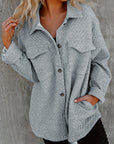 Brooklynn Retro Quilted Flap Pocket Button Shacket