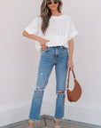 Faye Eyelet Pattern Casual Top