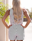 Ellianna Striped Print Wrap Sleeveless Romper