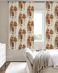 Saddle Print Window Curtain Drapes 52"x63" Made in America