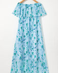 Arleth Floral Ruffled Side Slit Tube Top Dress
