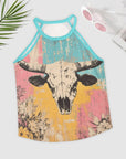 Baha Ranch Bull Skull Retro Pop Western Tank Top