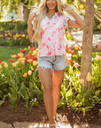 Quincy Floral Patchwork Flutter Sleeve Blouse