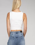 Cotton Square Neck Cropped Cami Top