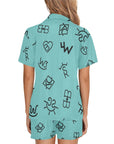 Turquoise Cattle Brands Women's Western Pajama Set