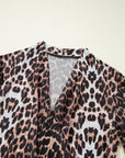 Leopard Wrap V-Neck Top