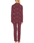 Burgandy Longhorn Women's Western Pajama Set