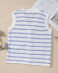 Veda V Neck Gold Buttons Elegant Sweater Vest