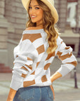 Liliana Checkered Ribbed Sweater