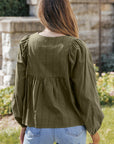 Eloise Embroidered Split Neck Top