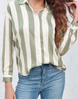 Stripe Buttoned Long Sleeve Shirt