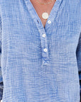 Naomi Crinkle Textured Loose Henley Top
