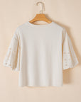 Sylvia Pearled Puff Sleeve Loose Top