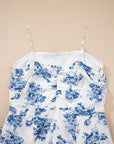 Floral Ruffle Strapless Romper