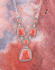 Earth and Sky Orange Sponge Coral and Sterling Necklace