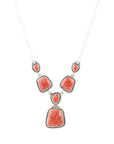 Earth and Sky Orange Sponge Coral and Sterling Necklace