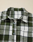 Plaid Textured Knit Button-Up Shacket