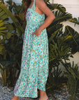 Floral Lace Empire Waist Maxi Dress