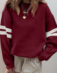 Varsity Stripe Drop Shoulder Sweatshirt