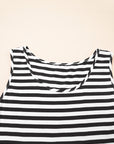 Stripe Sleeveless Tiered Mini Dress