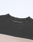 Colorblock Ribbed Long Sleeve Top