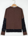 Lace Patchwork Long Sleeve Top