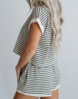 Stripe Tee & Shorts Set