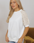 Paulina Lace Crochet Short Sleeve Top