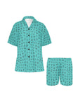 Mini Turquoise Cattle Brands Women's Western pajama Set