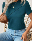 Stripe Textured Short Sleeve T-Shirt