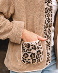 Leopard Plush Pocketed Jacket