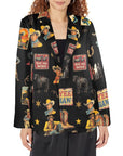 Vintage Cowboy Collage Western Women's Blazer