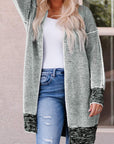 Plaid Open Front Long Cardigan