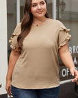 Paulina Ruffled Short Sleeve Plus Size Top