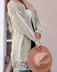 Plaid Open Front Long Cardigan