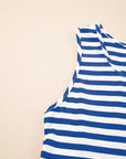 Stripe Sleeveless Tiered Mini Dress