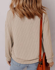 Solid Textured Long Sleeve Top
