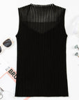 Nadia Ribbed Texture Mesh Sweater Vest
