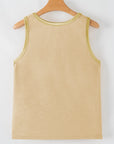 Metallic Contrast Trim Scoop Neck Tank Top
