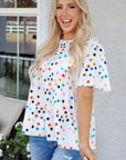 Keira Polka Dot Babydoll Blouse