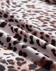 Leopard Smocked Neck Mesh Bodysuit