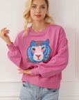 Regina Chic Tiger Embroidered Casual Sweatshirt