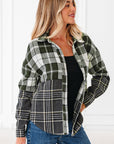 Plaid Textured Knit Button-Up Shacket